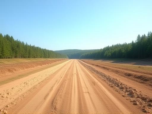 Photo showing a large area of land successfully cleared of trees and vegetation